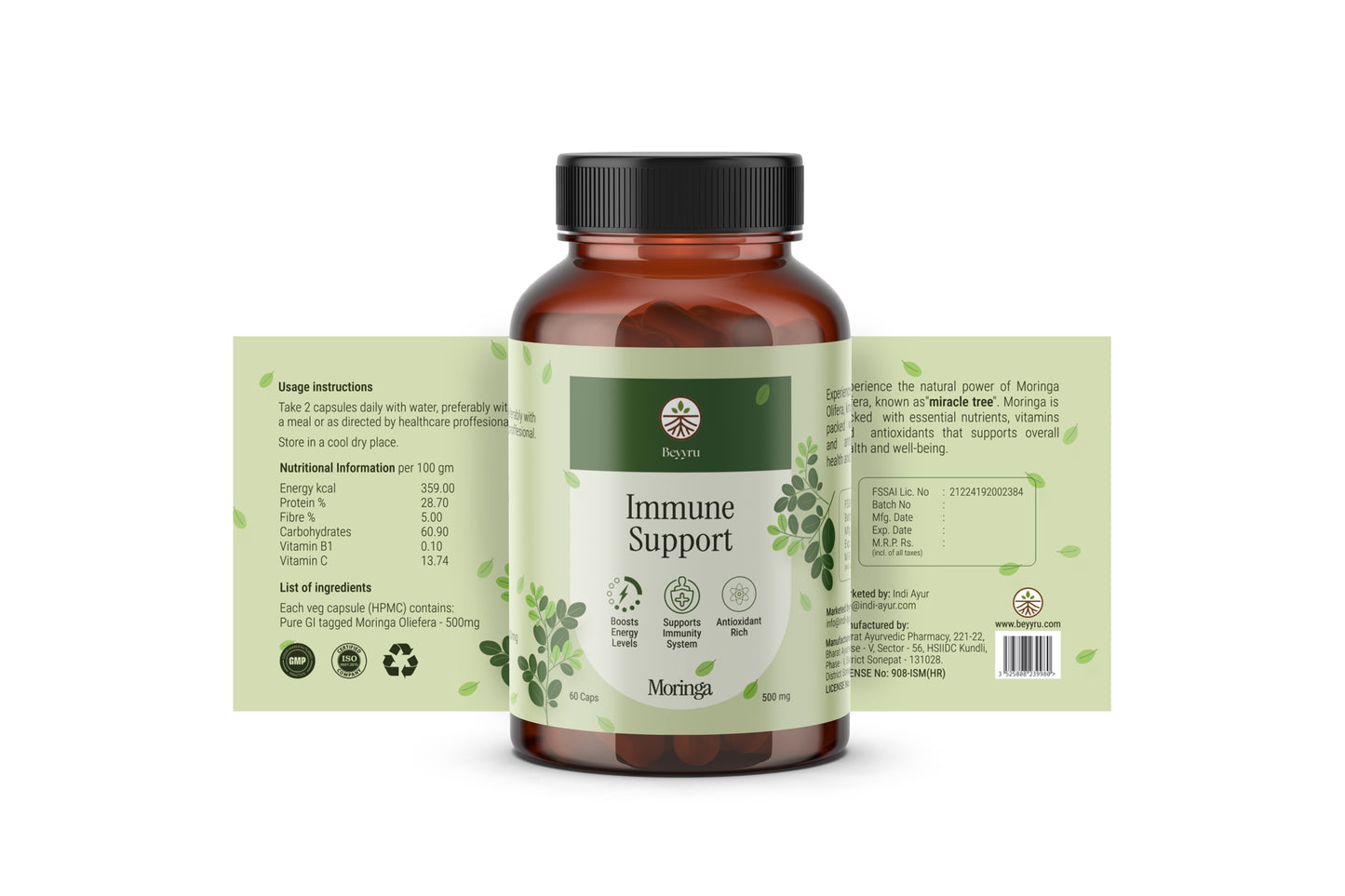 Moringa Capsules – Superfood for Energy & Detox